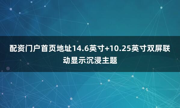 配资门户首页地址14.6英寸+10.25英寸双屏联动显示沉浸主题